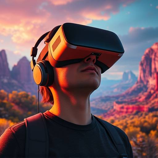 A person wearing a VR headset, experiencing a digital world.