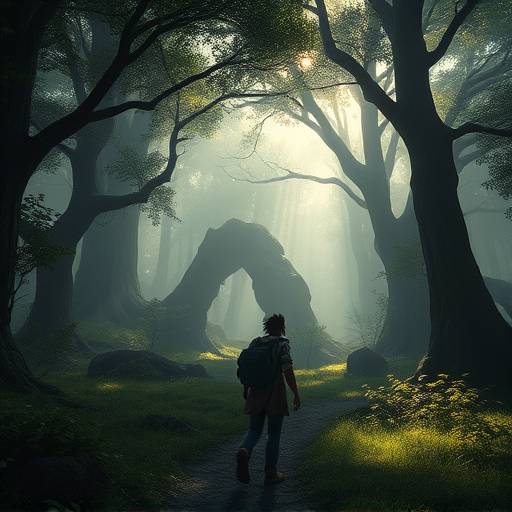 Screenshot of a popular game, 'Echoes of Aethelgard', showing a character in a fantasy forest